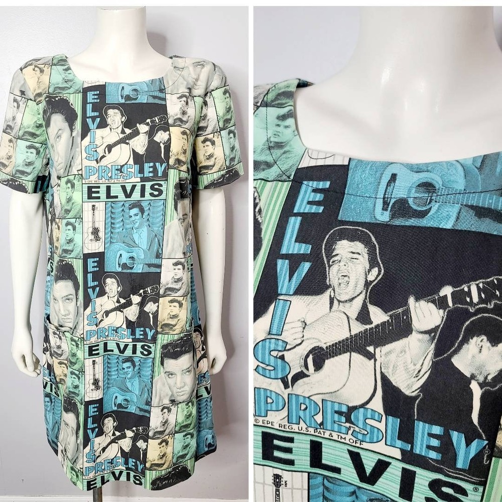 Vintage Elvis Presley Novelty Print Dress